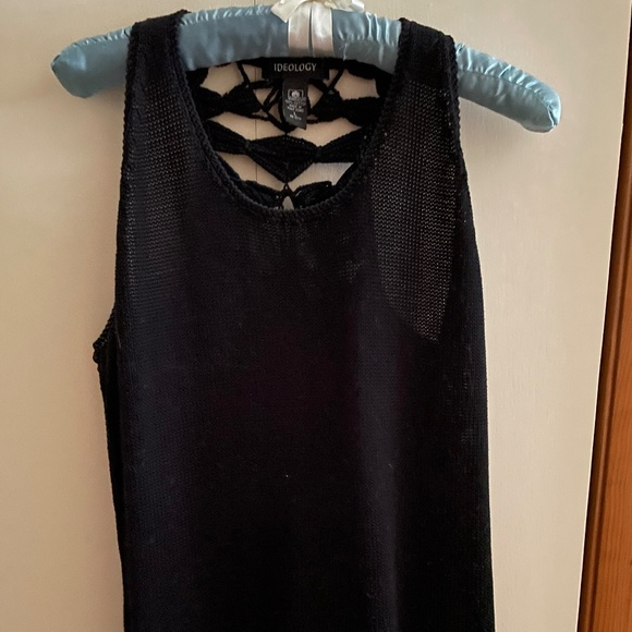 Ideology black knit T-style sleeveless top, size large - Picture 2 of 4